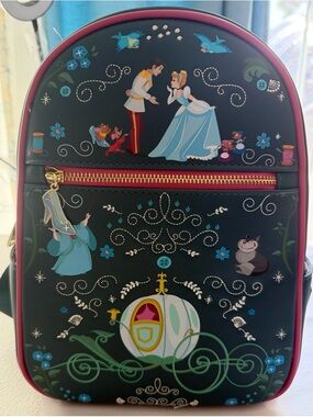 Loungefly Teal Backpack with Whimsical Printed Lining